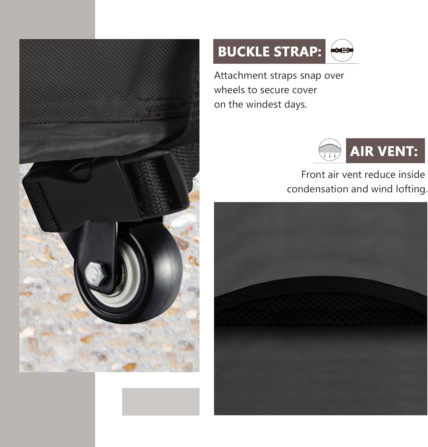 ULTCOVER Waterproof Grill Cover 58 inch, Heavy Duty BBQ Cover for 3-5 Burners Outdoor Gas Barbecue Grill, Black