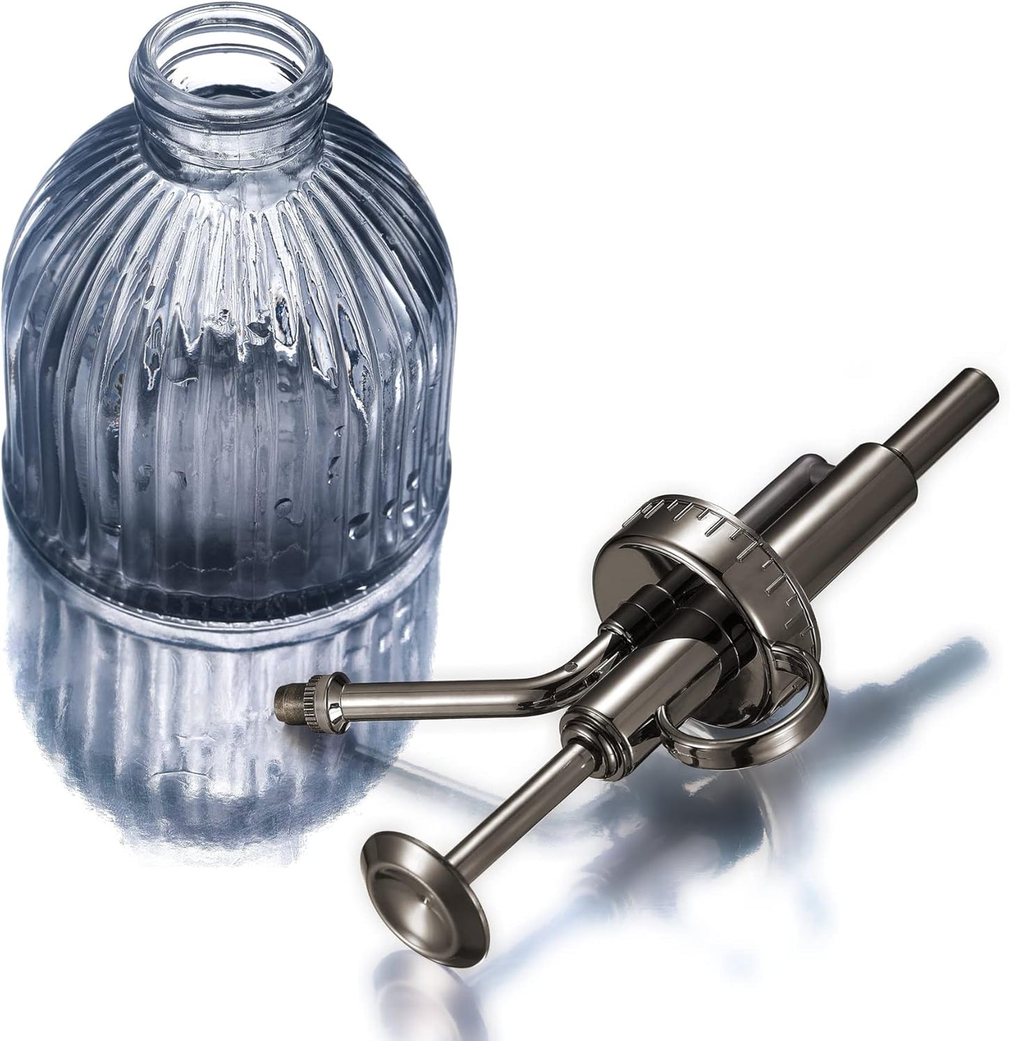 Glass Plant Mister Spray Bottle, Succulent Spray Bottle with Top Pump, Glass Plant Sprayer Mister Vintage Spritzer Small Watering Can for Indoor Outdoor Houseplant - Grey