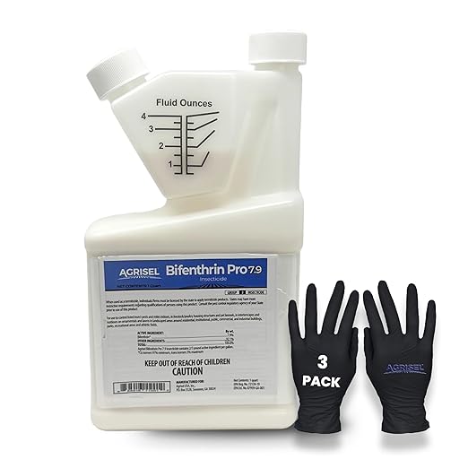 Bifenthrin Pro 7.9, Insect Control, Safe for Plants & Crops, Insecticide, Effective Against 125+ Insects, Includes 3-Pack of Agrisel Protective Gloves, 32 Ounces