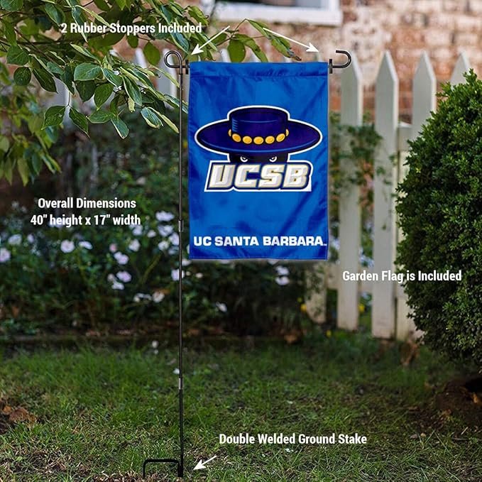 College Flags & Banners Co. UC Santa Barbara Gauchos Garden Flag with Stand Holder