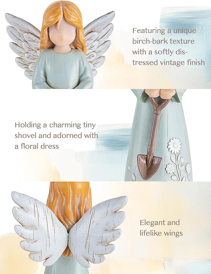 Gardening Gifts for Women: Garden Angel Figurine Gifts for Plant Lover - Gardening Angel Decoration Gifts for Gardener Best Friends Grandma Mom Sister Christmas Birthday