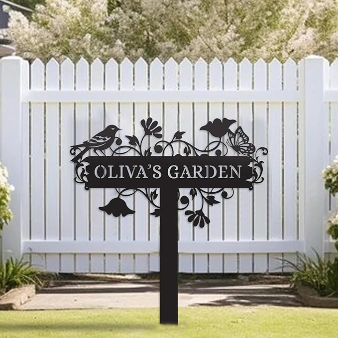 Metal Signs Customized | Personalized Garden Stake Metal Sign | Custom Metal Garden Sign | Personalized Garden Name Sign | Custom Sign Outdoor Metal | Gardening Decor Gifts for Gardeners