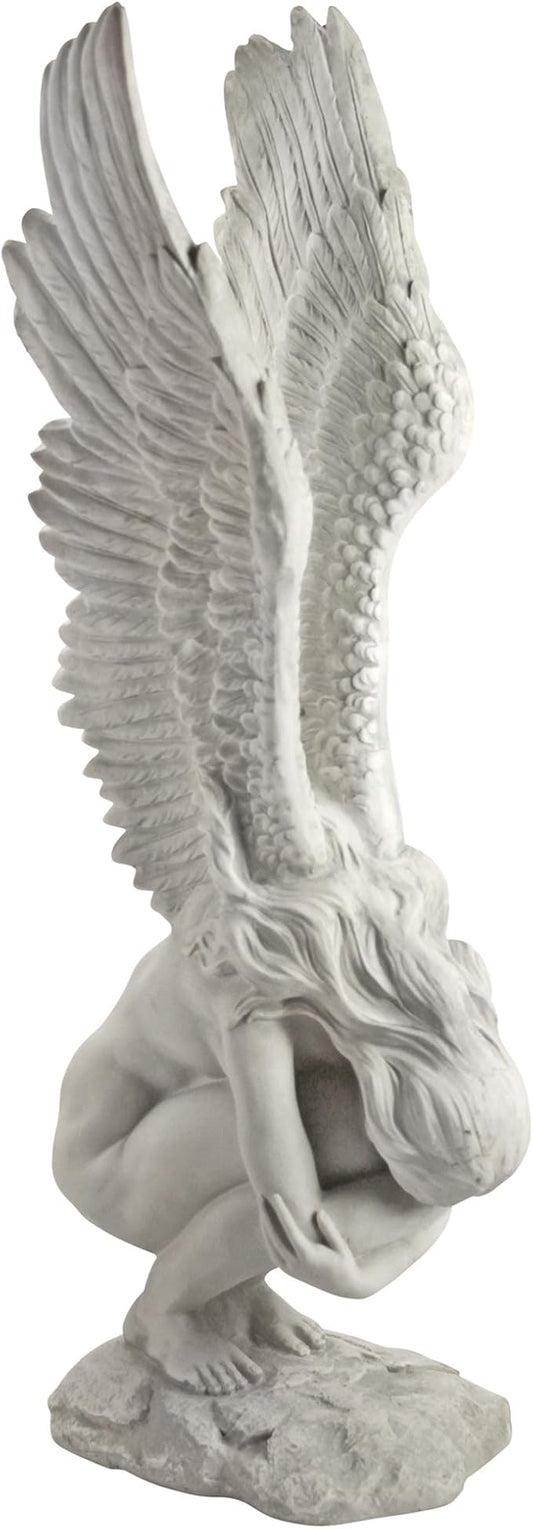 Design Toscano Remembrance and Redemption Angel Religious Indoor/Outdoor Garden Statue, Large 30 Inch Tall, Cast Stone Resin, Antique Stone Finish