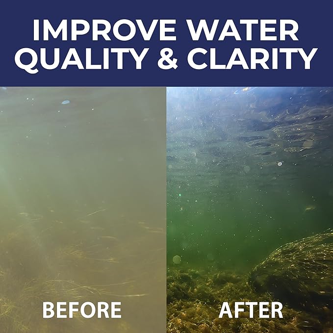 Ultimate Pond Bacteria, Outdoor Pond & Lake Natural Beneficial Bacteria Treatment, Aquatic Odor Reducer & Sludge Digester, Fish, Plant, & Livestock Safe, Easy Dosing Liquid, 1 Gallon Bottle