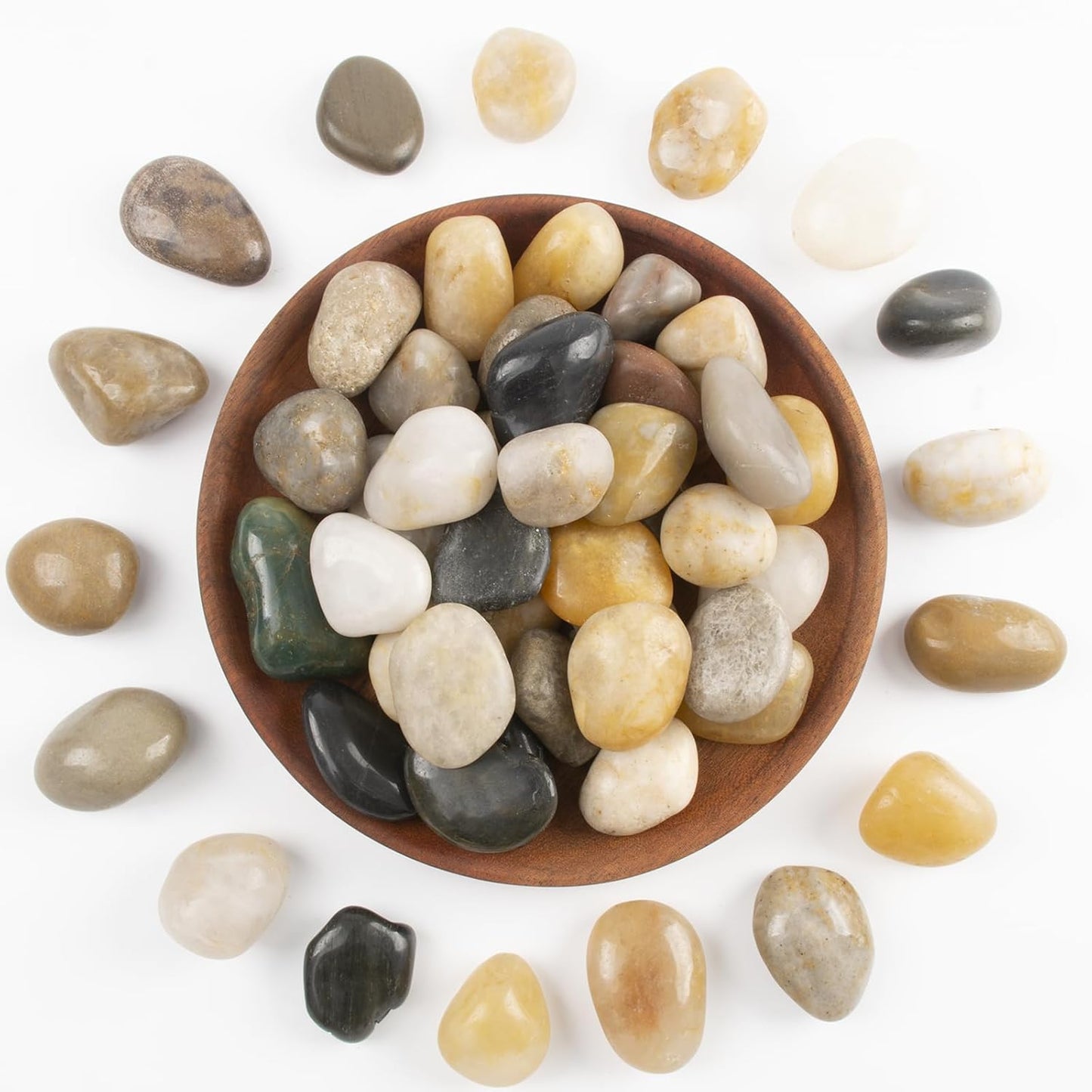 40lbs 0.5-1 Inch River Rocks, Decorative Mixed Pebbles for Garden Landscaping, Indoor Plants, Fish Tanks, Vases, and Succulents – Ideal for Home Decoration and Outdoor Gardens (Mixed, Weight: 40 LB)