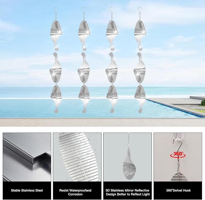 12Pcs Bird Scare Discs, Highly Reflective Double-Sided Bird Reflector, Extra Sparkly Wind Spinners Bird Devices to Scare Birds Like Woodpeckers, Pigeons, Ducks Away from Yard Patio Farm