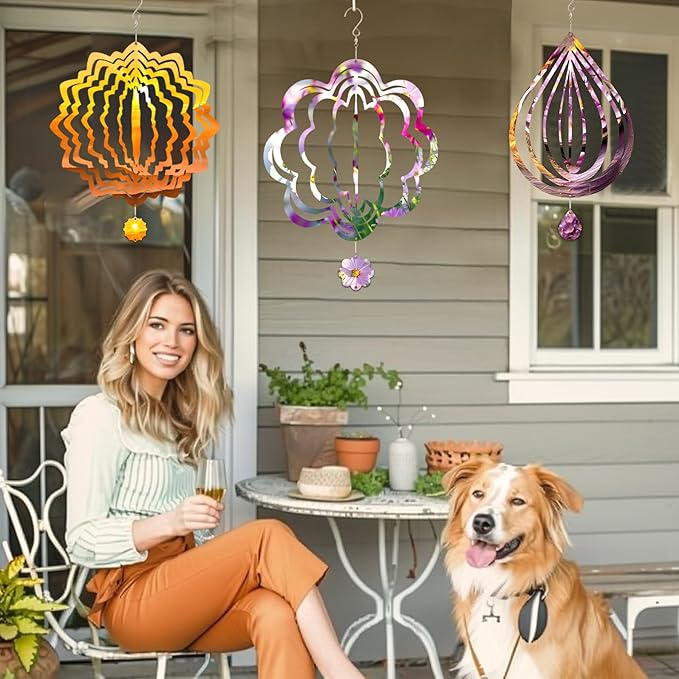 Sublimation Wind Spinner Blanks, 10 Pack 10 Inch 3D Aluminum Metal Hanging Wind Spinner Bulk for Garden Yard Outdoor, Window Porch Decoration for Heat Press Transfer DIY (6. Fish-10pcs)