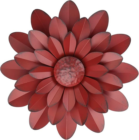 EASICUTI Coral Multiple Layer Metal Flower Wall Art Decor Hanging for Indoor Outdoor Home Bathroom Kitchen Dining Room Bedroom Living Room Farmhouse Or Wall Sculptures 12 Inch