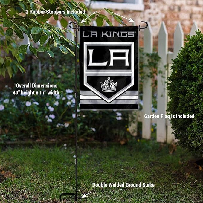 WinCraft Los Angeles Kings Garden Flag with Pole Stand Holder
