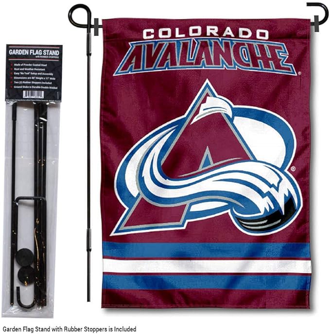 WinCraft Colorado Avalanche Garden Flag with Pole Stand Holder
