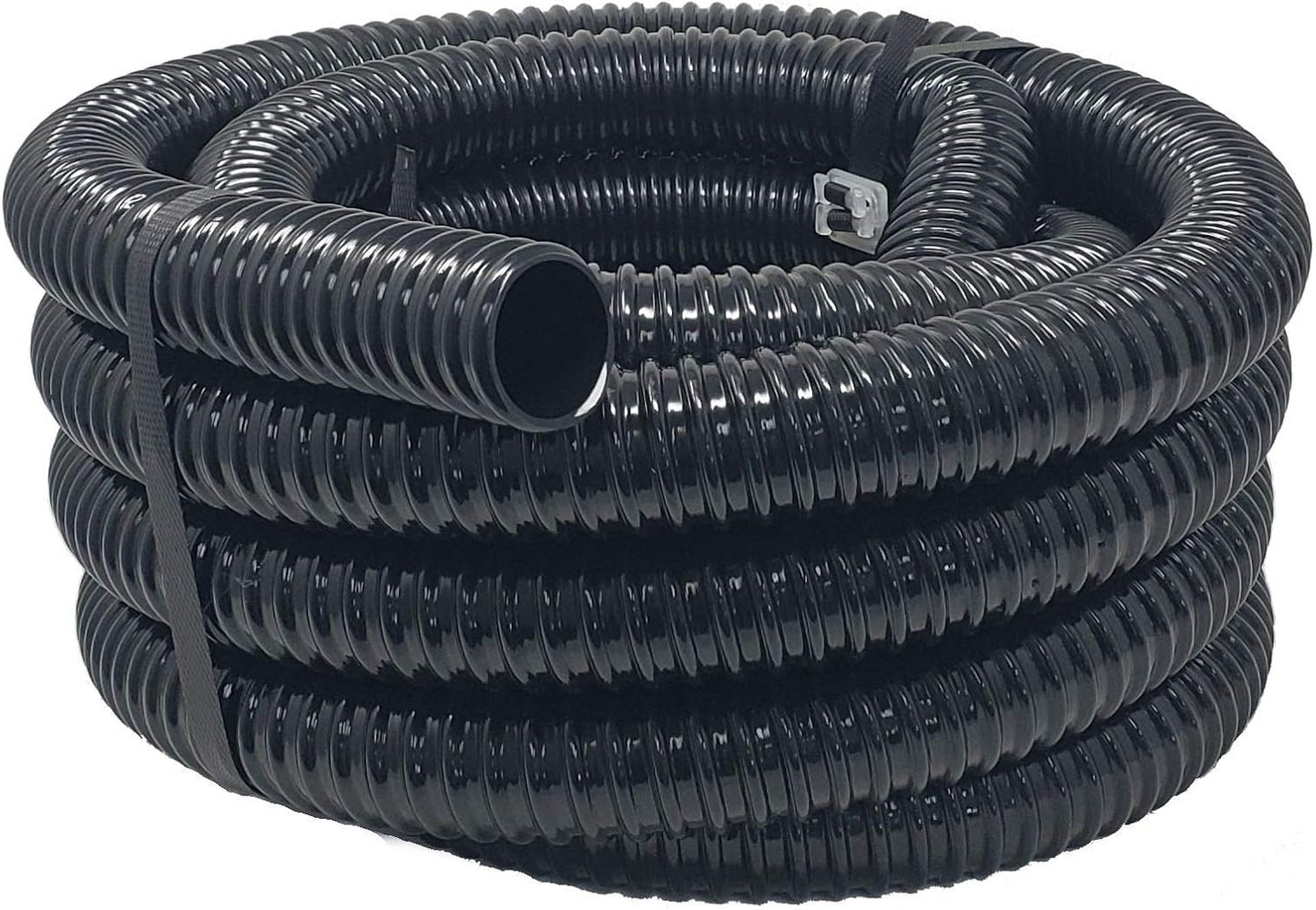 Sealproof Kinkproof 1-1/2" Dia Waterfall, Pond Tubing, 1-1/2-Inch ID, 20 FT, Black Corrugated PVC Strong Flexible Tubing, Made in USA