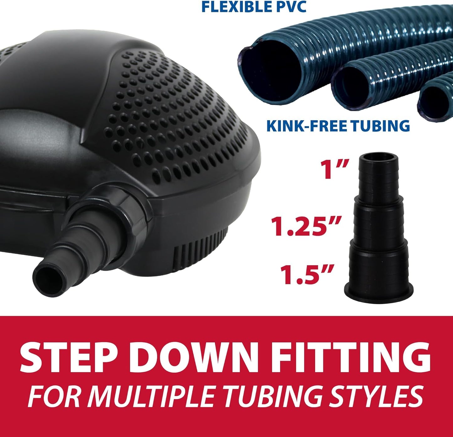 The Pond Guy SolidFlo G2 Submersible Pump for Small Ponds, Water Gardens & Waterfalls, Quiet, Durable, and Efficient Flow, Easy DIY Setup, 600 GPH