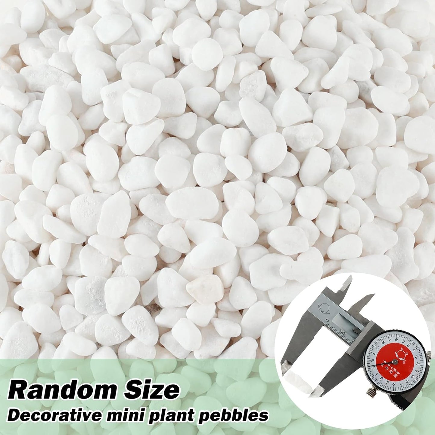 11 Lbs Natural River Rocks for Plants 0.3” Small Decorative Pebbles for Plant Pot Landscaping Garden Stones White Aquarium Gravel, Mini Vase Filler, Terrarium Rocks in Bulk, Home Decor