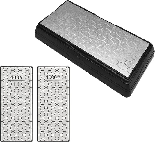 Double-Sided Diamond Sharpening Stone for Scissors Knives Outdoor Kitchen Sharpening Tools Coarse 400#/Extra Fine 1000#