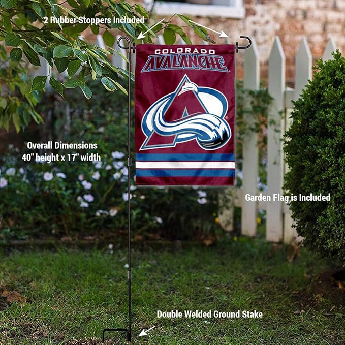 WinCraft Colorado Avalanche Garden Flag with Pole Stand Holder