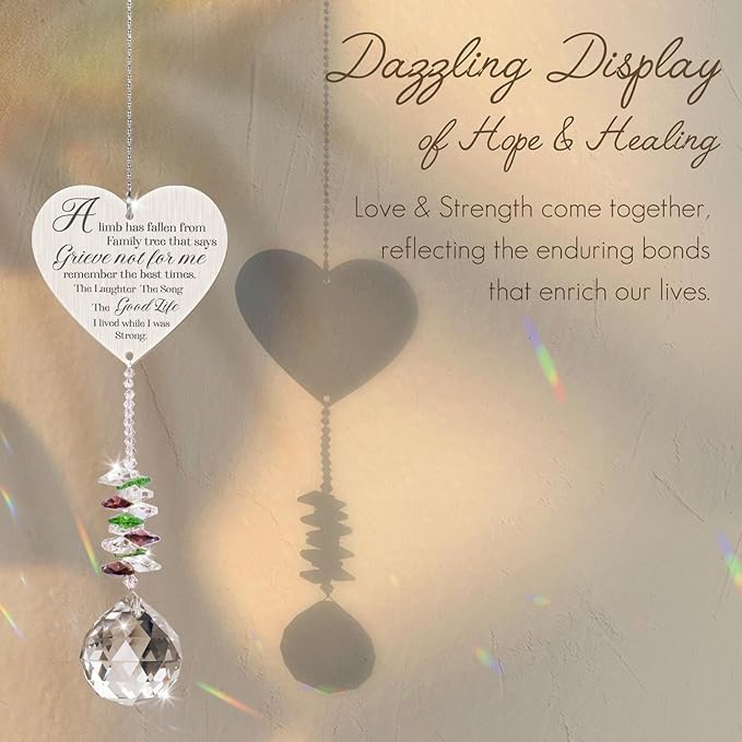 Memorial Gifts Crystal Garden Suncatcher, Sympathy Gifts for Loss of Loved One, in Memory of Loved One Gifts, Bereavement Gifts for Loss of Mom Dad, Cardinal Gifts Rainbow Maker Hanging Decoration