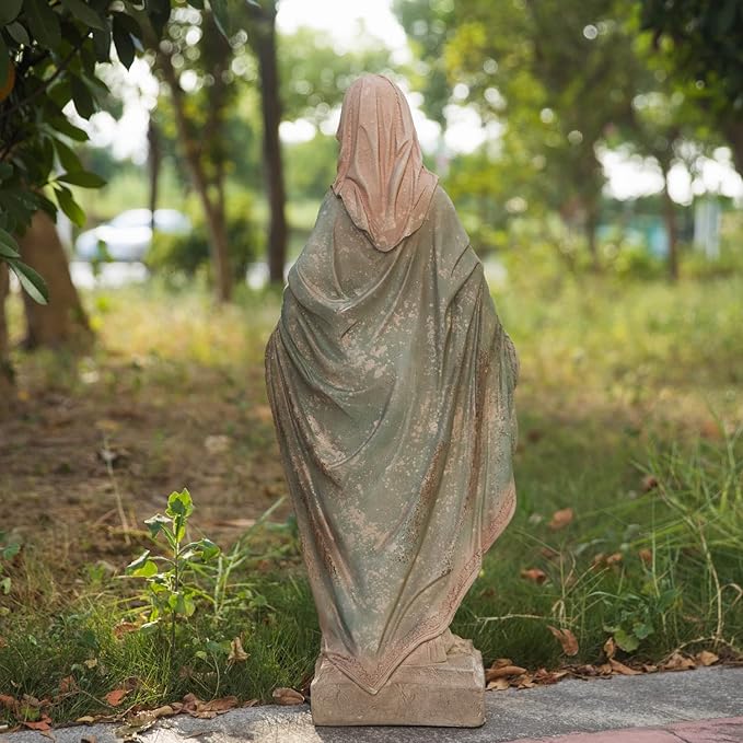 Virgin Mary Garden Statue Outdoor H31” Blessed Catholic Saint Mother of God Large Holy Madonna Resin Religious Sculpture Yard Outside Lawn Tall Praying St Mama Marian Big Painted Lady Magdalene