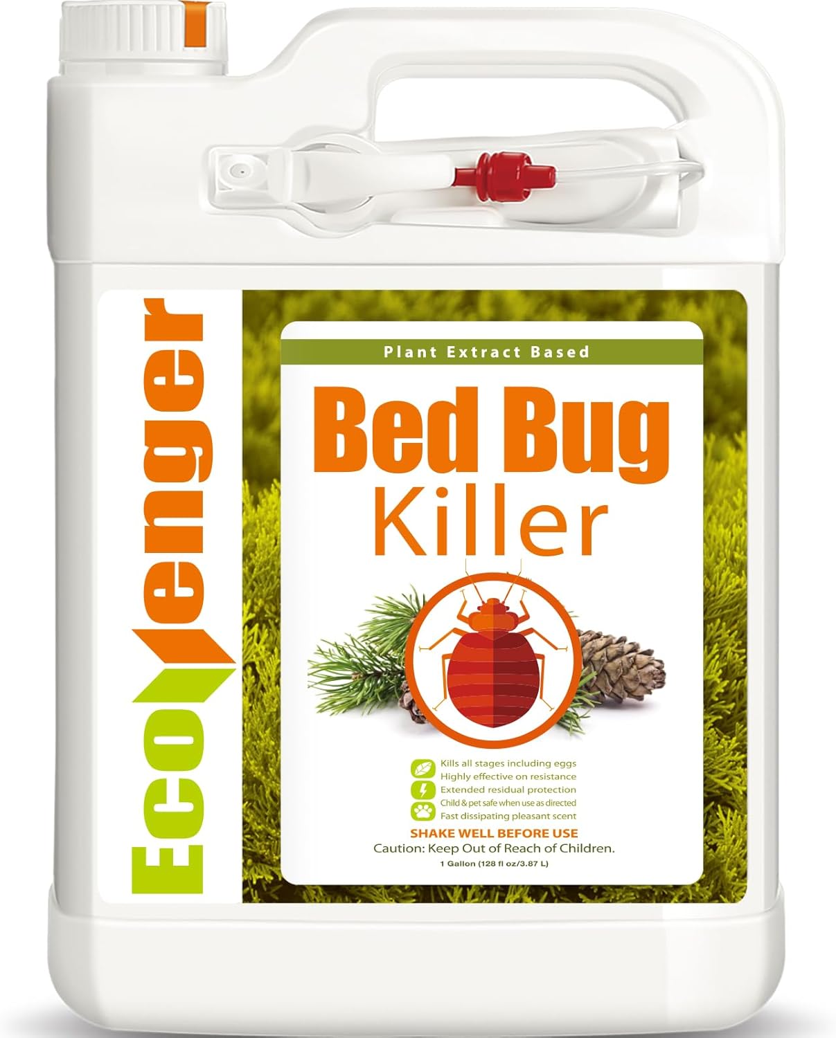 EcoVenger (Formerly EcoRaider) Bed Bug Killer with Remote Sprayer 1Gal - Kills 100% All Stages on Contact- Kills Resistant Bugs- Kills Eggs- 14 Day Residual Protection- Non-toxic- Child & Pet Friendly