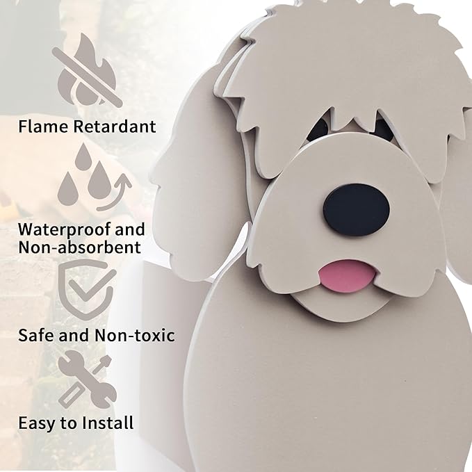 Golden Dou Dog Planter, Cute Animal Shape Flower Planters, Plant Pots for Indoor/Outdoor Garden Decor, Unique Gifts/Souvenirs for Pet Lovers (Large)