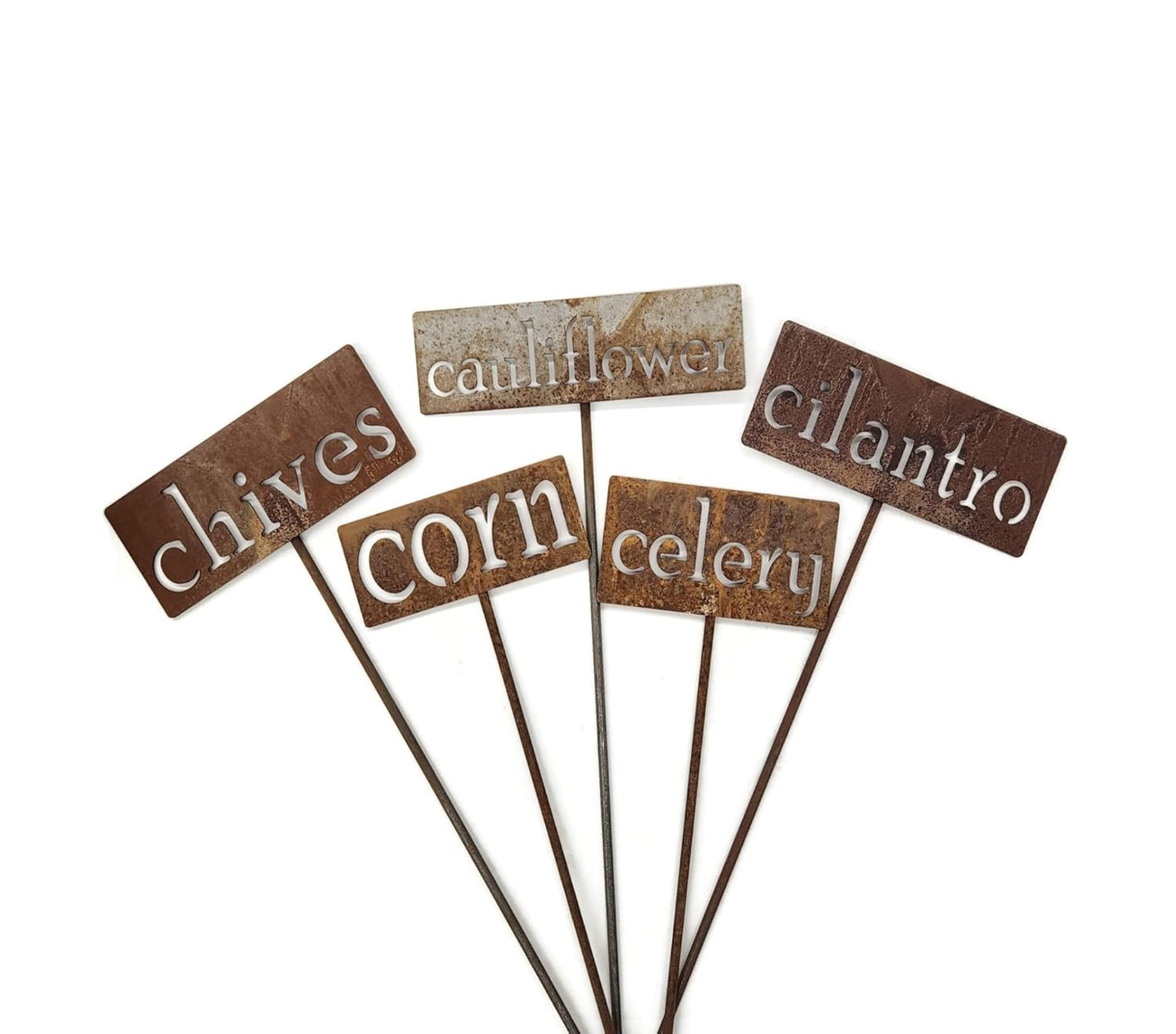 Classic Metal Garden Markers 19 Inches Tall (cayenne, Naturally Rusted)