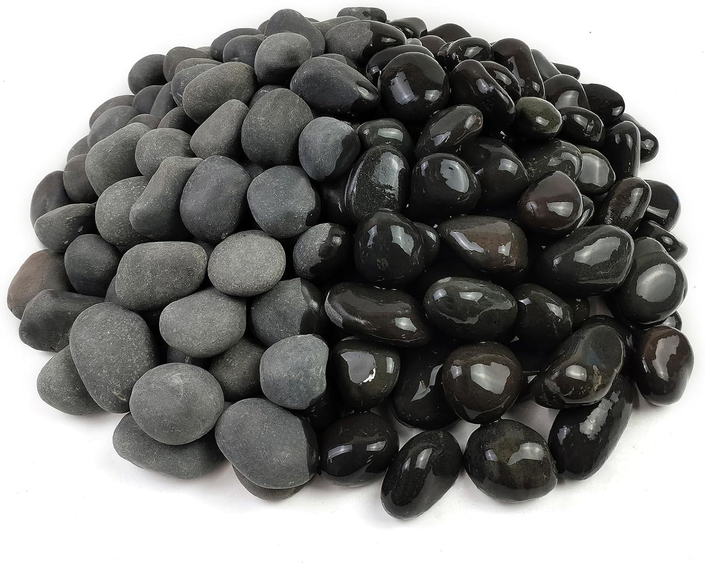 40 lbs Black Stones for Landscaping, 1-2 Inch Small Pebbles Natural Decorative Black River Rocks for Plants Aquarium Outdoor Garden Walkways Paving and Yards