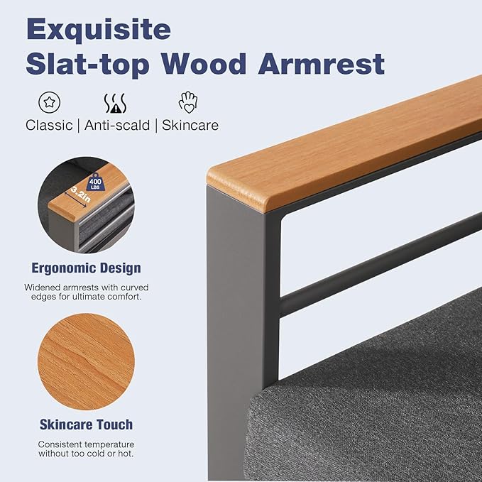 Aoxun Aluminum Patio Furniture Set 4 Seats, Oversized Outdoor Sectional with Washable Cushions, Coffee Table and Waterproof Cover, Patio Conversation Sets for Porch, Balcony, Deck