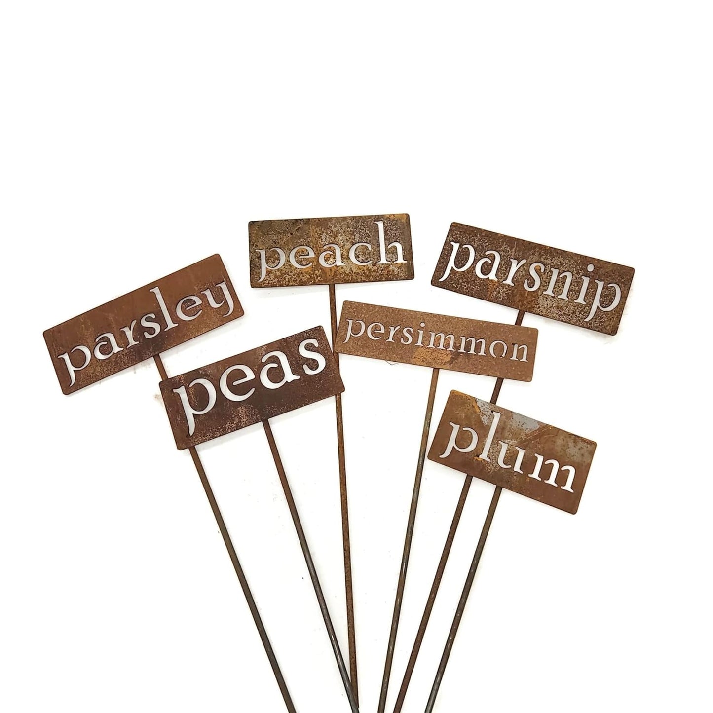 Classic Metal Garden Markers 19 Inches Tall (pineapple, Naturally Rusted)