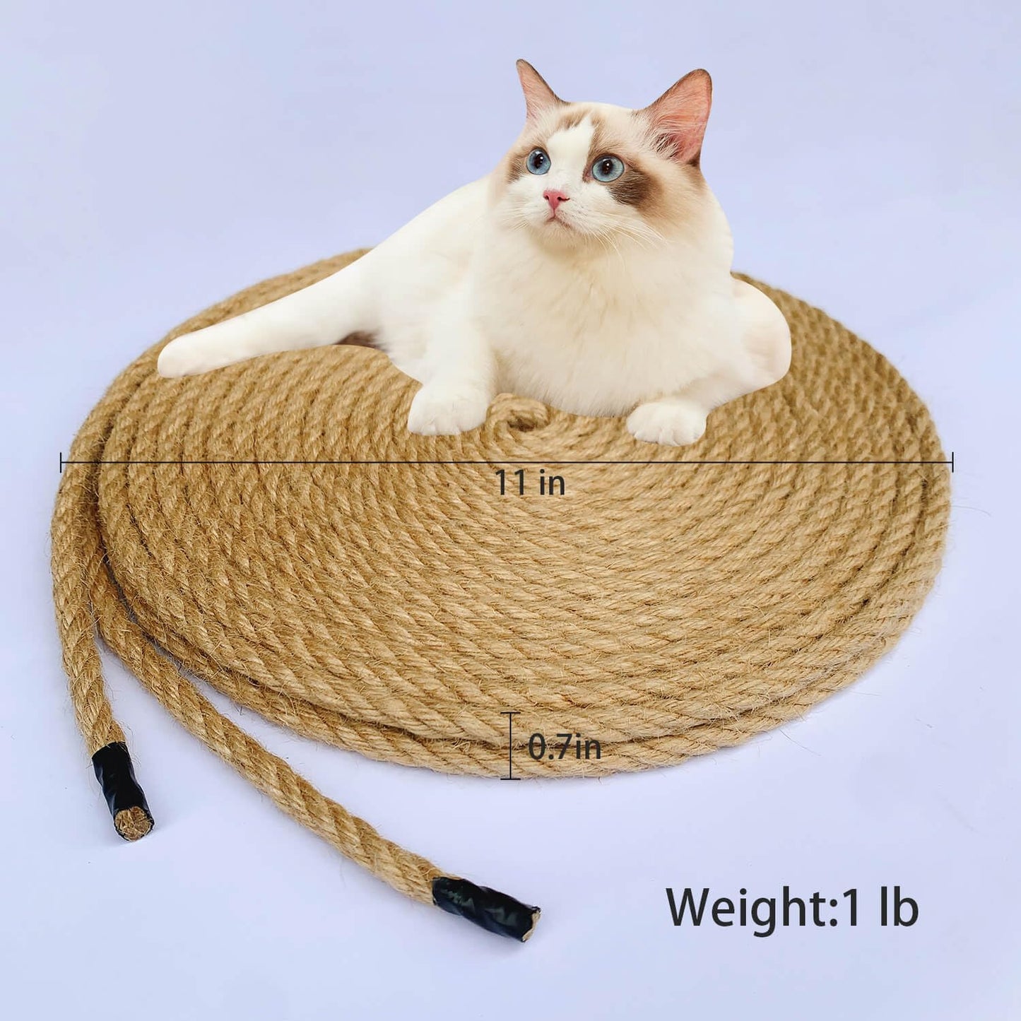 Jute Rope, 55 Feet 8mm Heavy Duty Twine - Perfect for Cat Scratching Posts, Crafts, Bundling, Gardening Decor and Hanging (8mm*55ft)