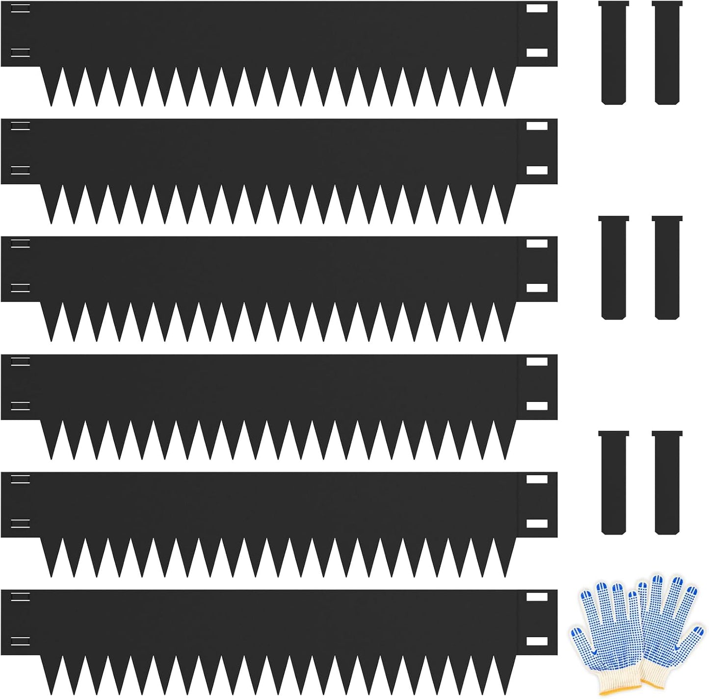 10 Inch Steel Garden Edging Borders, 40" L x 10" H Strips Metal Landscape Edging - Bendable Metal Edging with 6 Clips Edge for Landacaping Lawn Yard (20Ft Total, Black)