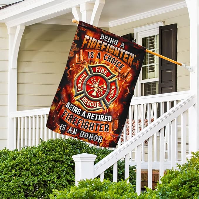 FLAGWIX Firefighter Flag Decorations - Independence Day, 4th of July Decorations Outdoor Flags, House Flag 30x40 - USA House Garden Flags Premium Polyester, Decorative Indoors Outdoor Flags
