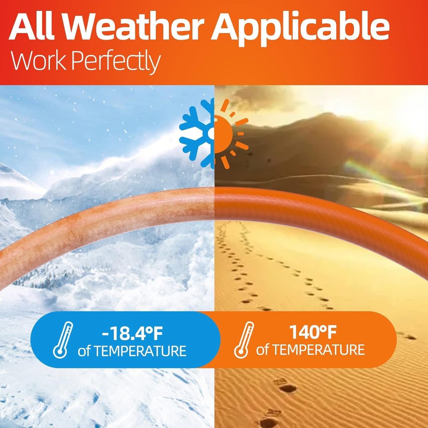 Garden Water Hose 3 ft x 5/8 in with Female to Female Connector, Small Leader Hose for Hose Reel, Heavy Duty, Flexible & Lightweight, Water Pipe, Outdoor Water Hose Extension Adapter