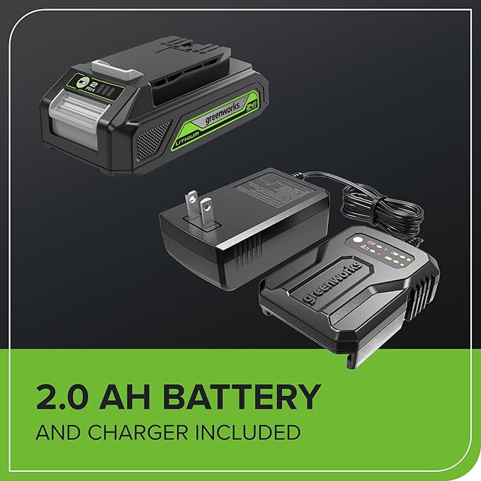 Greenworks 24V 6in BL Pruning Saw w/Auto Oiler, (1) 2.0Ah Battery & 2A Adapter Charger