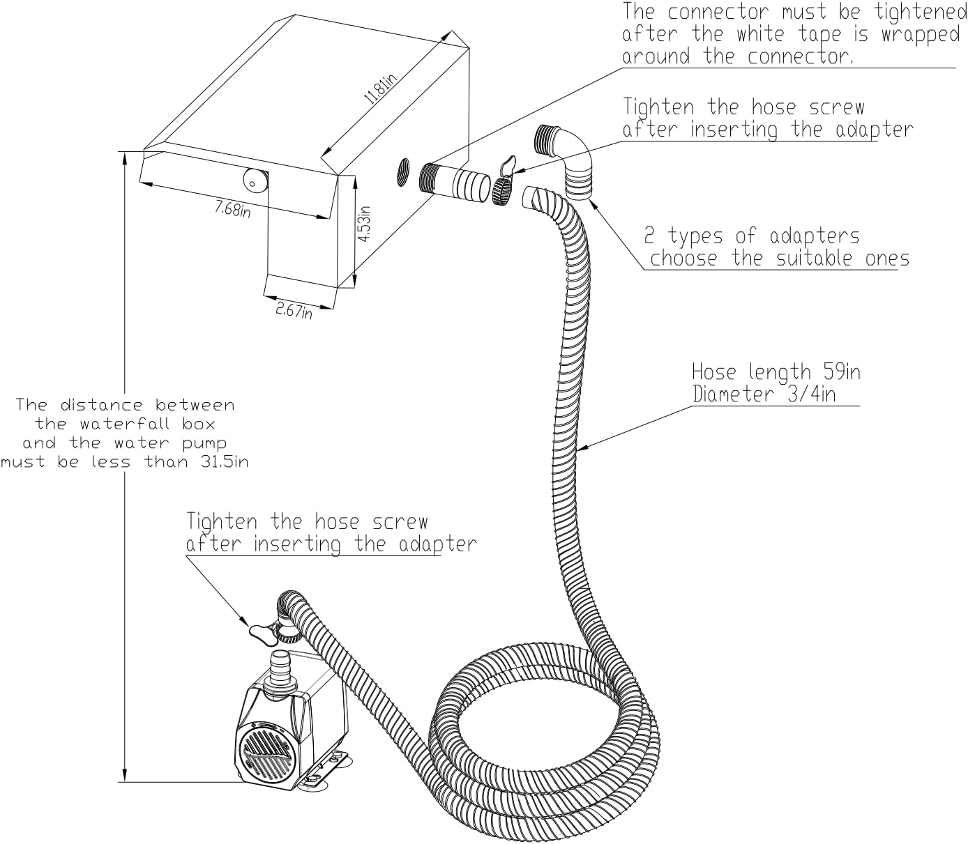 Stainless Steel Waterfall Spillway, APP Control Multi-Color LED Light Outdoor Pool Fountain, Water Spillway Koi Pond Waterfalls Fountains Kit for Garden Patio Swimming Pool Decoration-11.8"