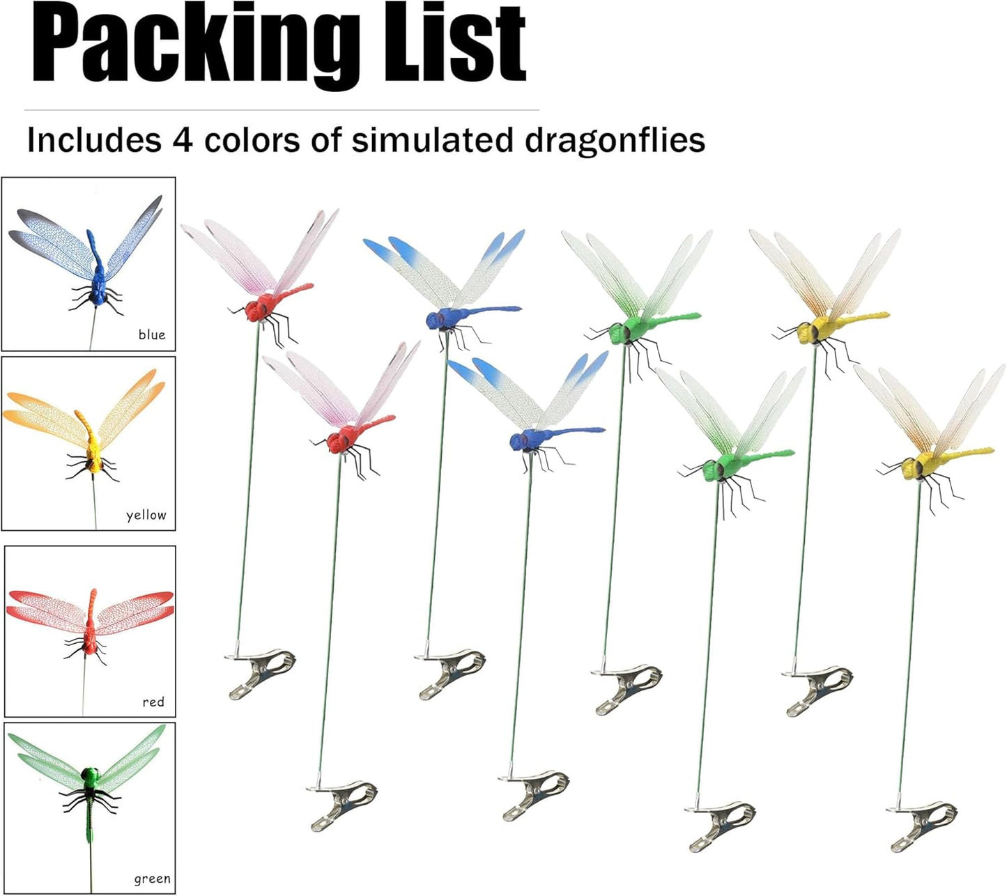 8Packs Fake, 3D Outdoor Simulation, Natural Organic Concept Insert Pole Clip, Gardening Decoration Insert Plaque Yard Ornaments Outdoors