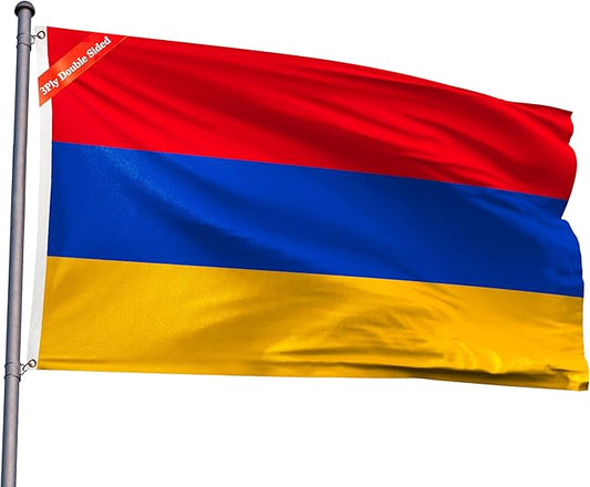 Double Sided Armenia Flag 4x6FT Armenian National Polyester Flag With 2 Grommets For Patriotic Armenian Themed Festival Events Party Decoration(Armenia, 4x6FT-3ply)