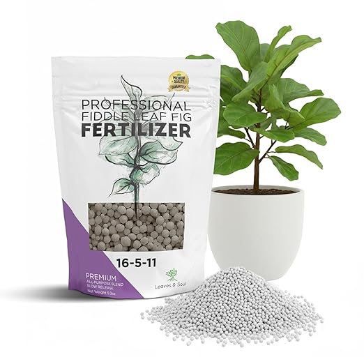 Fiddle Leaf Fig and House Plant Fertilizer Pellets |16-5-11 Slow Release Pellets for Seedlings and Mature Houseplants | Multi-Purpose Blend & Gardening Supplies| 5.2 oz Resealable Packaging