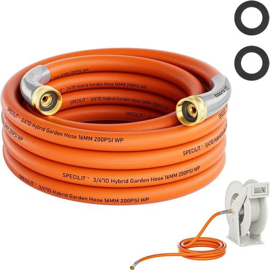 Garden Water Hose 15 ft x 3/4 in with Female to Female Connector, Small Leader Hose for Hose Reel, Heavy Duty, Flexible & Lightweight, Water Pipe, Outdoor Water Hose Extension Adapter