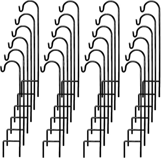 Ashman Shepherd's Hooks 35 Inch (24 Per Pack), Black, Made of Premium Metal for Hanging Solar Lights, Bird Feeders, Mason Jars, Christmas Lights, Lanterns, Garden Stakes and Wedding Décor.