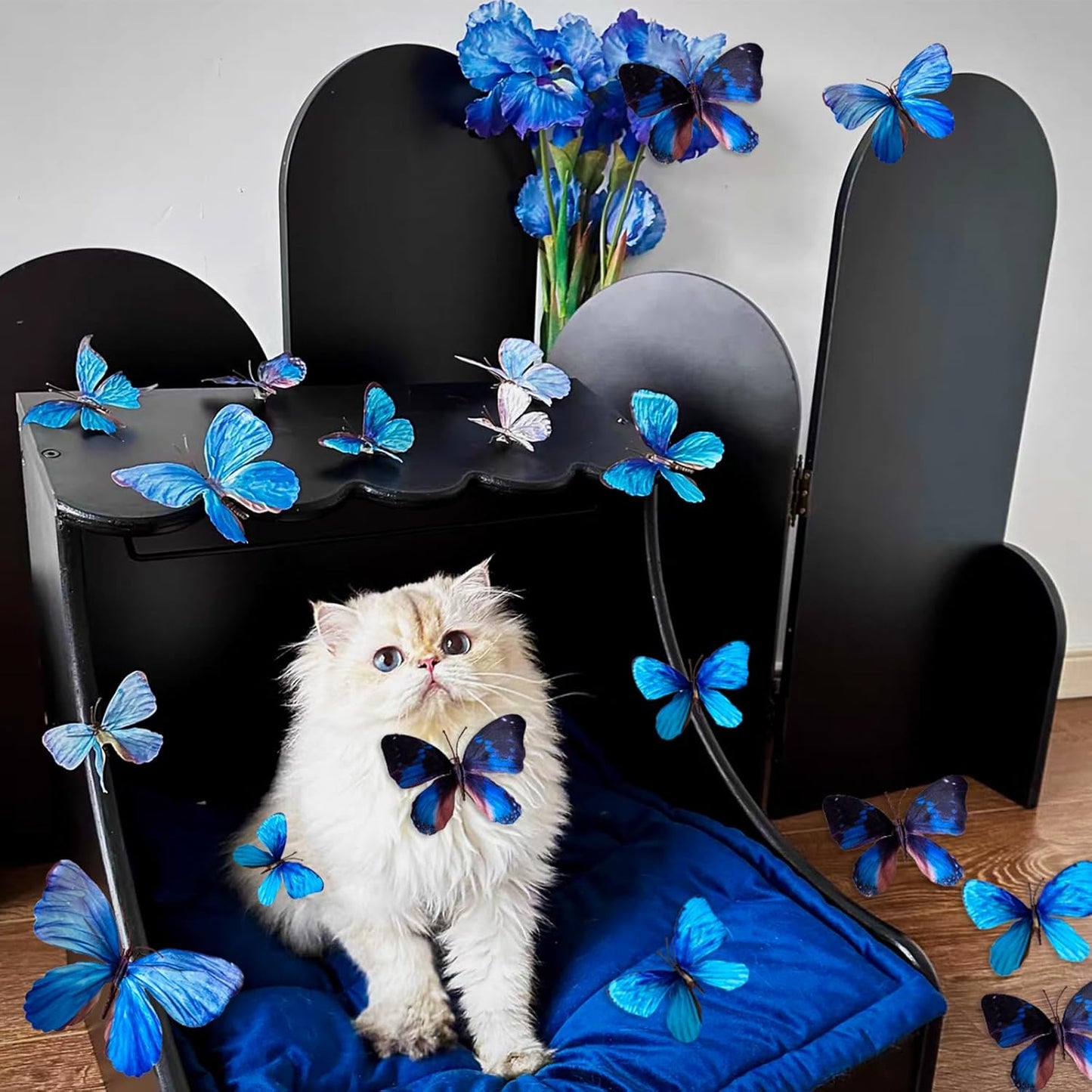 Artificial Butterfly, 3D Artificial Butterfly Clips,Silk Floral Butterflies, Suitable for Home Decoration, Flower Arrangement and Foil The Festive Atmosphere (8 Pcs)