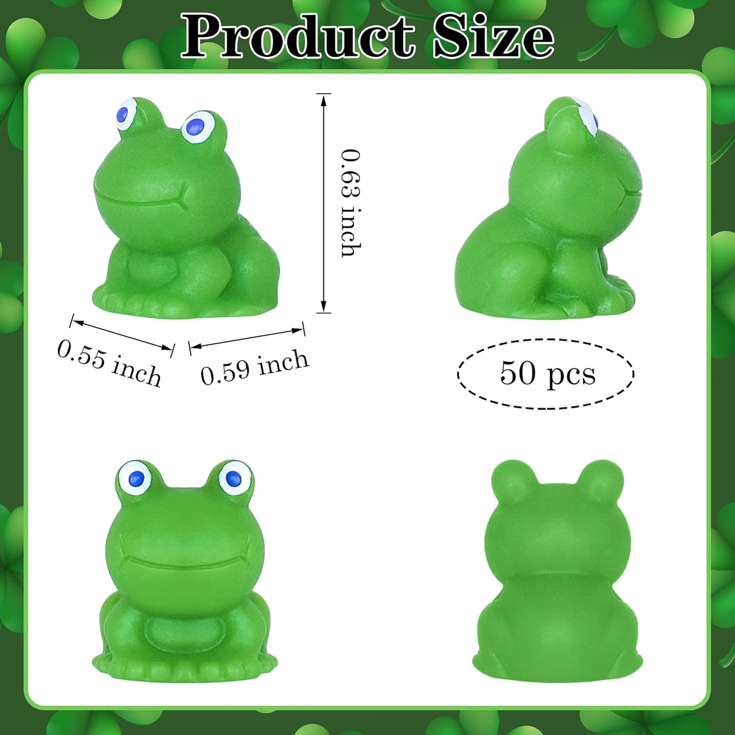 50 PCS Mini Frogs Garden Decor Tiny Plastic Frogs Miniature Resin Frog Figurines for Fairy Garden Miniature Moss Landscape Decoration (0.59 x 0.6 inches)