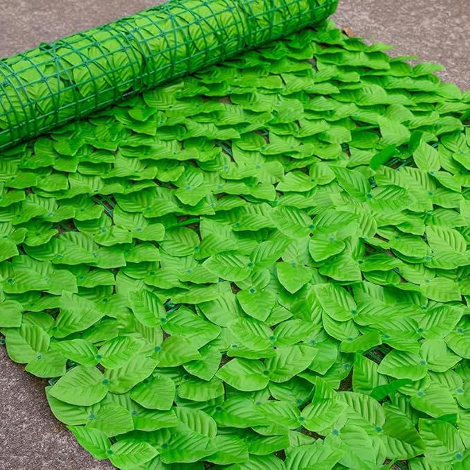 Artificial Ivy Privacy Fence Screen, Green Leaf Panels with Mesh Backing, 2 Pack, Outdoor Garden Patio Backyard Decor (Light pothos Leaves, 100 * 300CM)