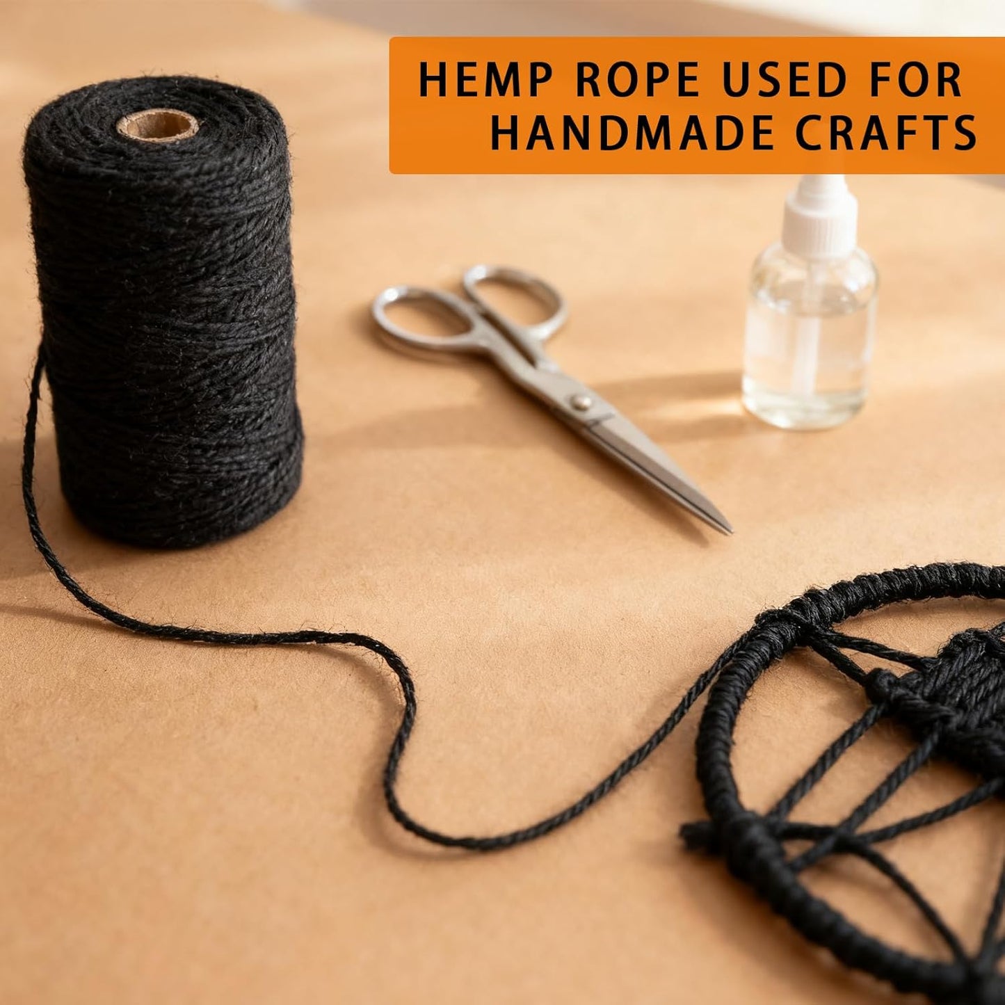 328 Feet 2mm Thick Black Natural Jute Twine, Garden Twine Heavy Duty Industrial Packing Materials String Wrapping, Arts, and Crafts, Halloween Wrapping, Gardening Applications