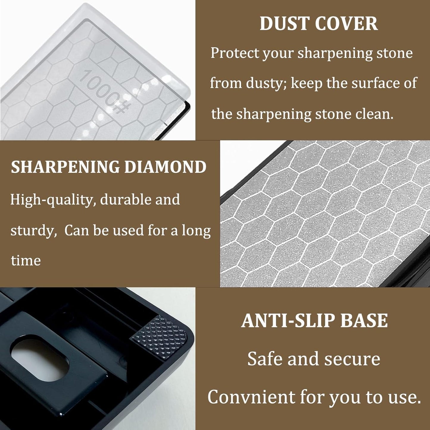 Double-Sided Diamond Sharpening Stone for Scissors Knives Outdoor Kitchen Sharpening Tools Coarse 400#/Extra Fine 1000#