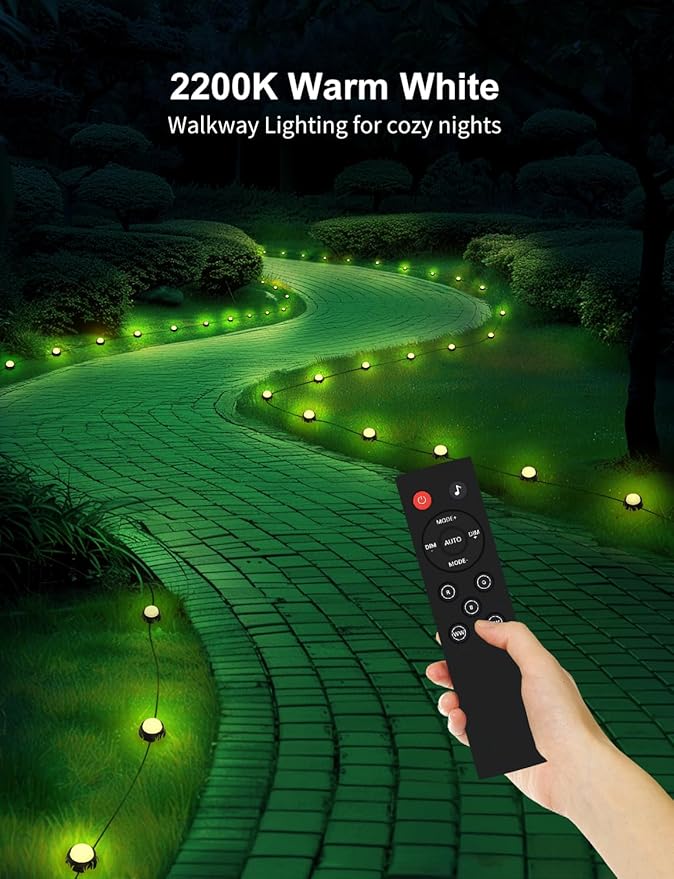 APPECK Smart Outdoor Ground Lights 15 Pack, 32FT RGBW Color Changing Pathway Lights Wired, IP65 Waterproof Landscape Lighting, for Path Yard Lawn Patio Holiday Party Decor, with App & Alexa Control