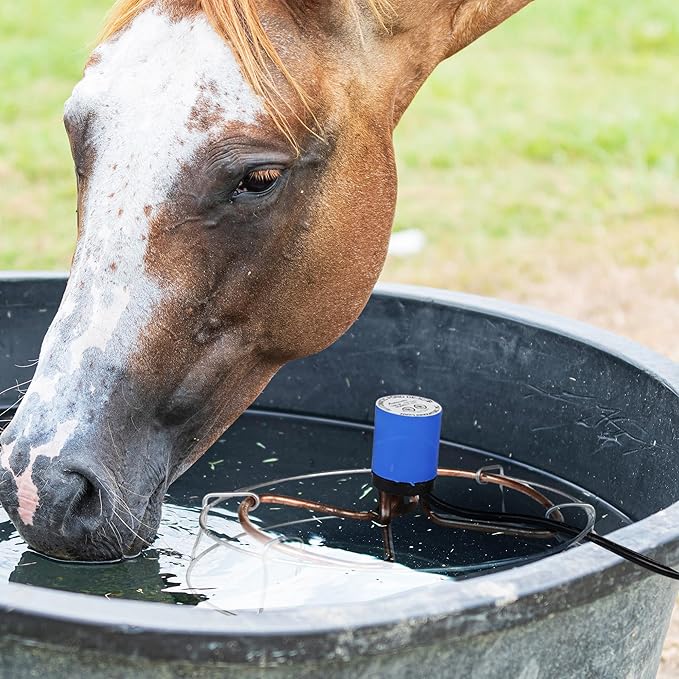 Farm Innovators 1500 Watt Cast Aluminum Submergible Water Tank Heater Deicer with Self Regulating Thermostat for Farm and Home, Silver