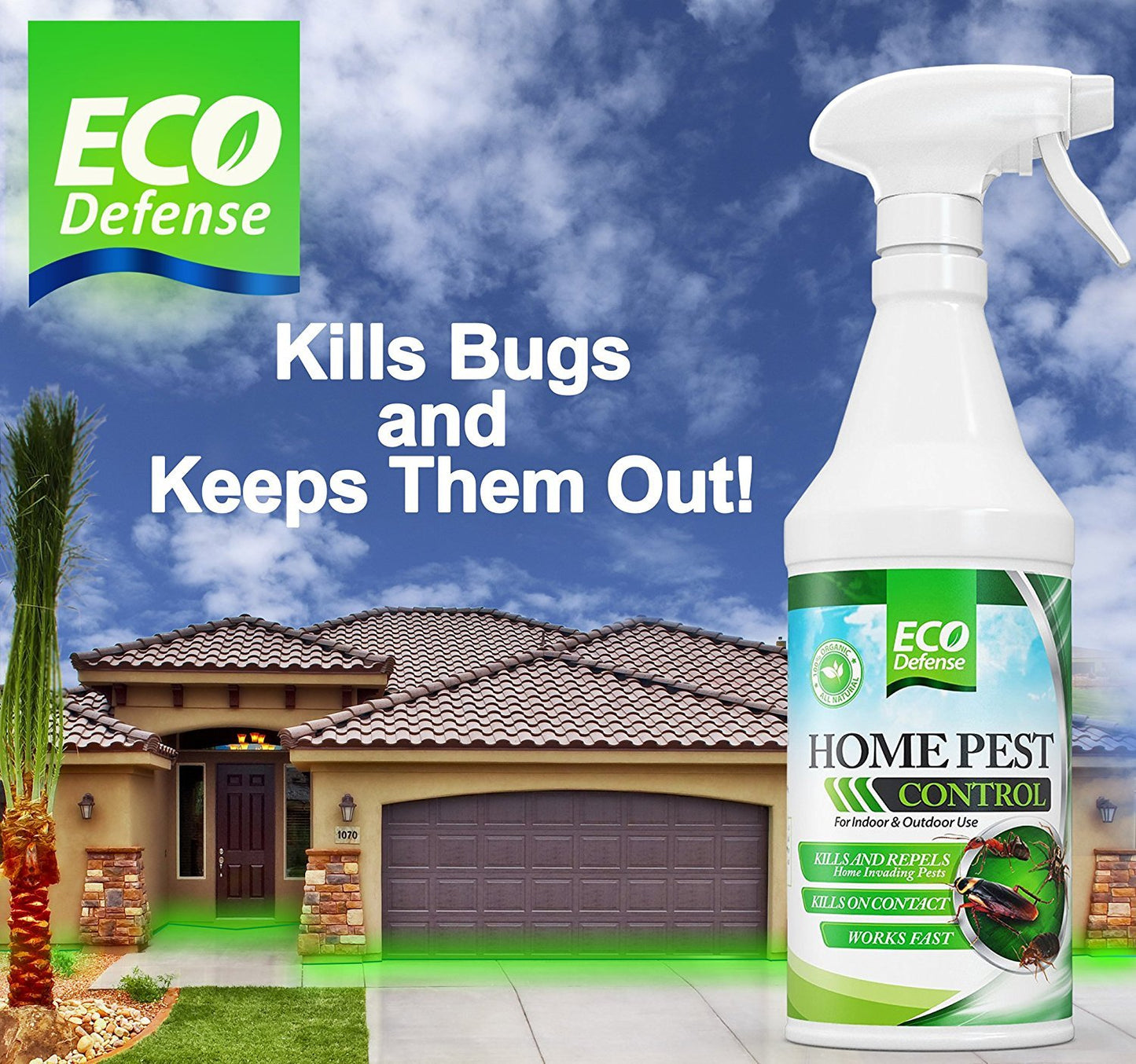 Eco Defense Biobased Pest Control Spray - Ant, Roach, Spider, Bug Killer and Repellent - Natural Indoor & Outdoor Bug Spray - Child & Pet Friendly (1 Gallon)