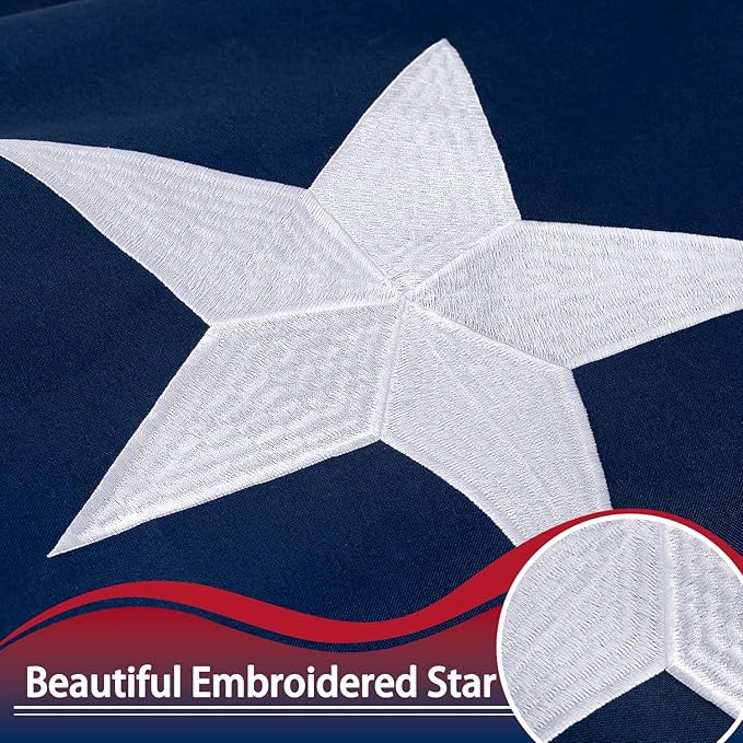 Texas Flag 3x5 ft Deluxe Super Tough Series, Heavy Duty Spun Polyester, All Weather TX Flag High Wind with Embroidered Stars, Brass Grommets, Sewn Stripes, Durable Texas Flags Outdoor Outside
