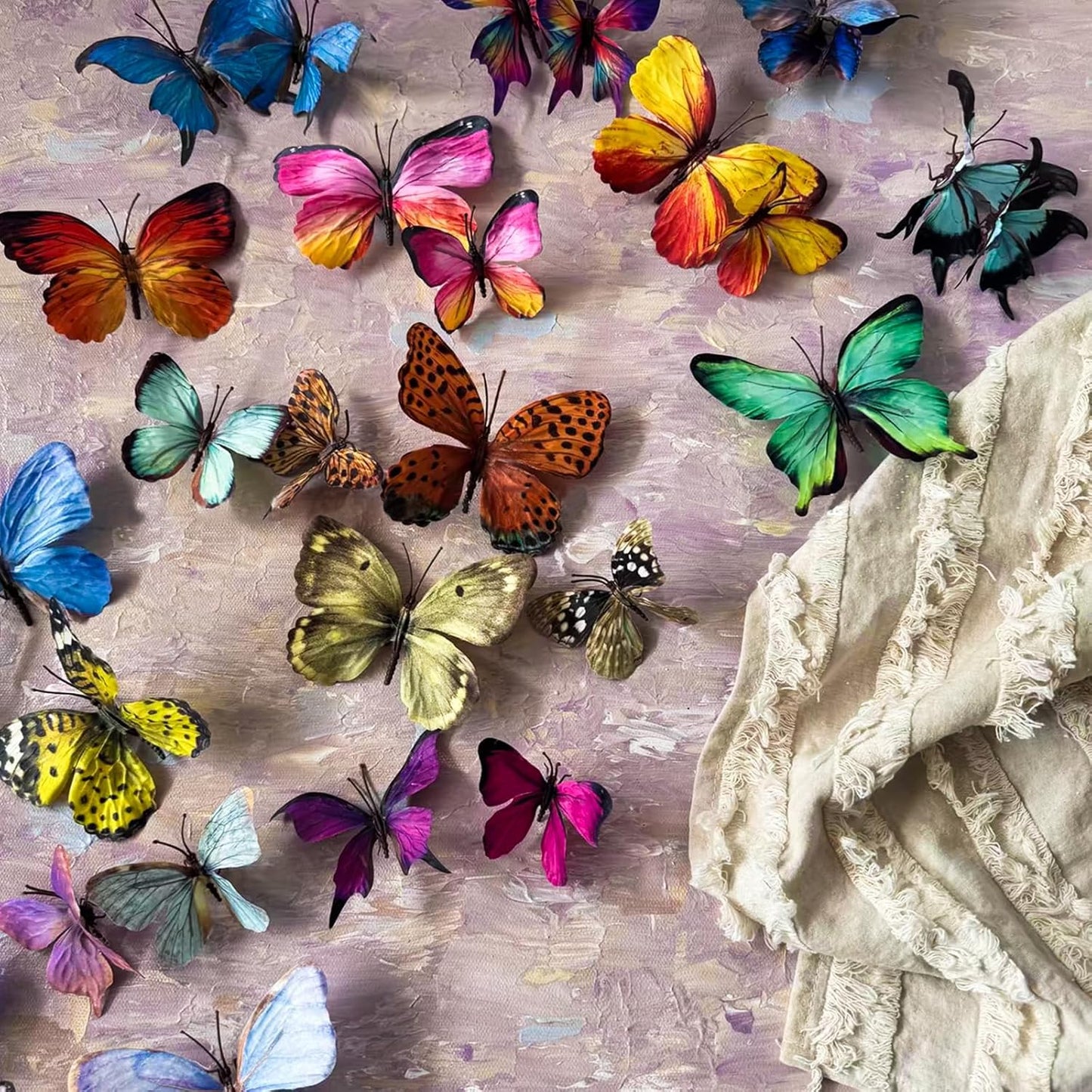 Artificial Butterfly,3D Artificial Butterfly Clips,Silk Floral Butterflies, Suitable for Home Decoration, Flower Arrangement and Foil The Festive Atmosphere (8 Pcs)