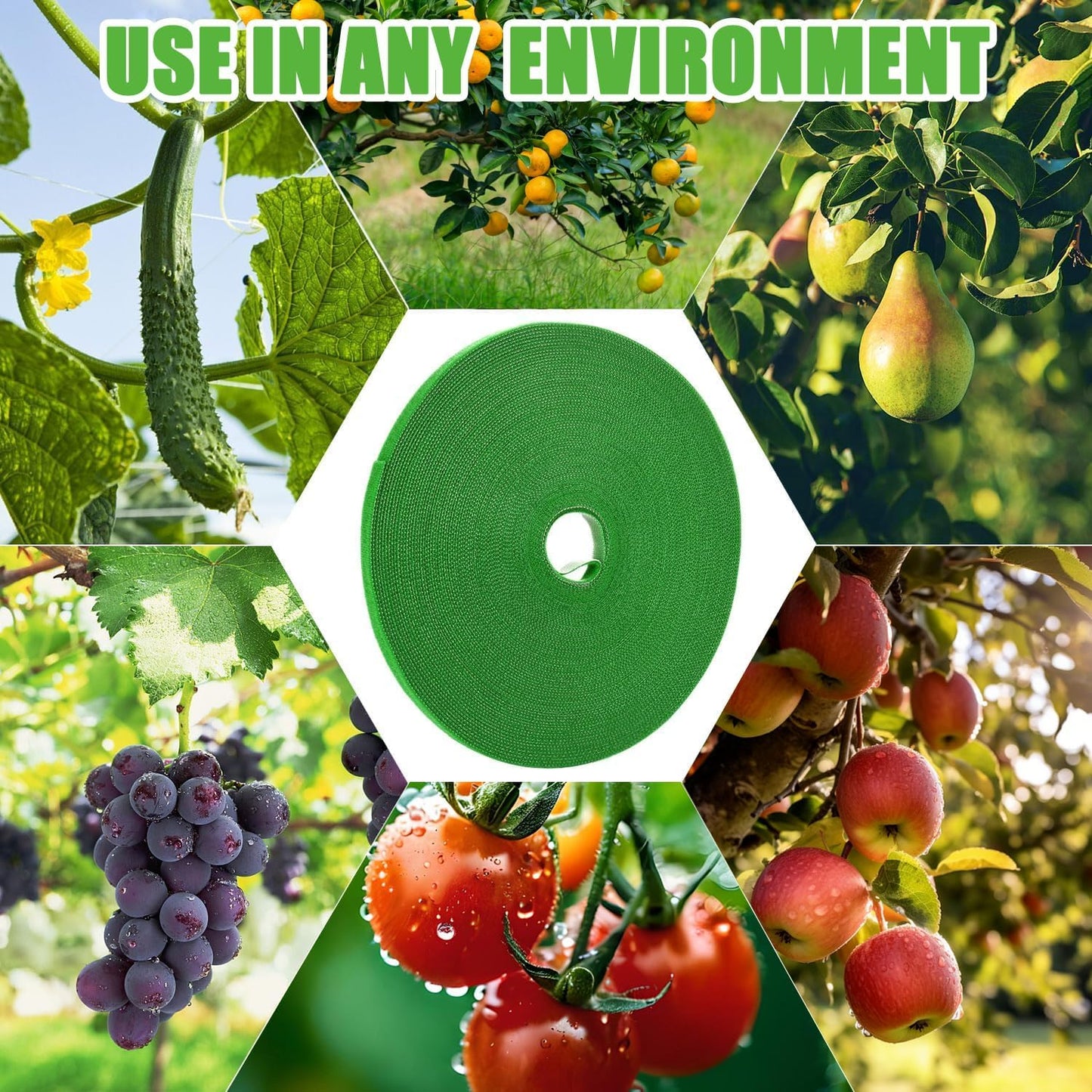 Green Garden Tie,Plant Ties for Climbing Plants,17FT Plant Supports for Effective Growing,Reusable and Adjustable,Plant Ties for Branches Flowers Tomatoes Indoor Outdoor Greenhouse