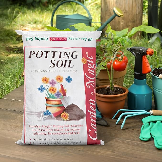 Michigan Peat 40 Pound Bag of Garden Magic General Purpose Moisture Retaining Potting Soil Mix for Indoor and Outdoor Planting